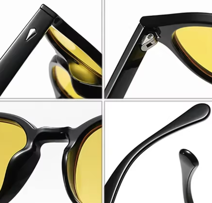 Berlin Round Sonnenbrille – Retro UV400 Acetat 50mm