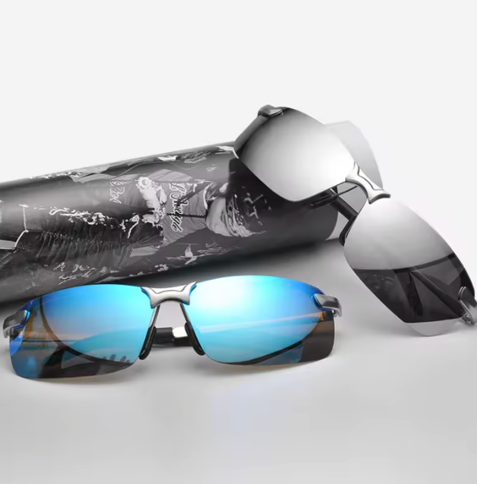 Madrid Polarized Half-Rim Sonnenbrille Herren – UV400 Retro