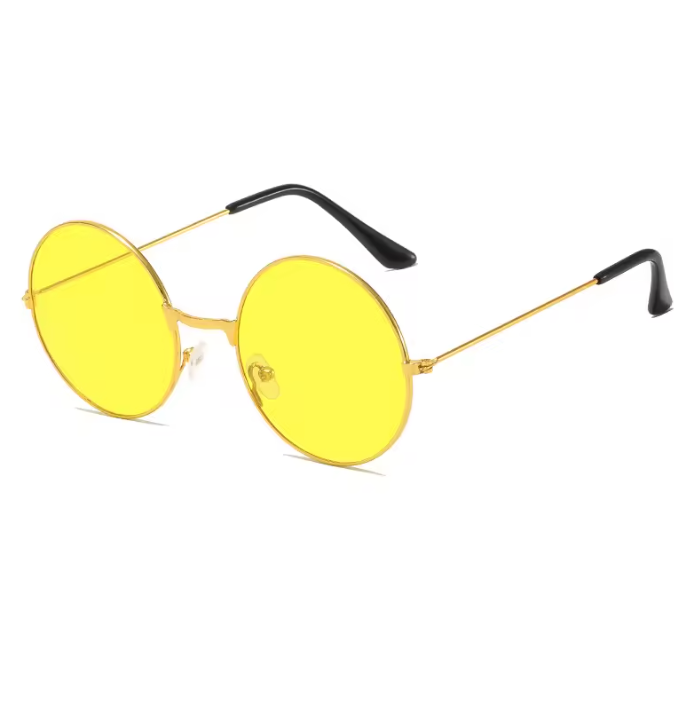 Lisbon Round Vintage Sonnenbrille Unisex – Metallrahmen Spiegelgläser