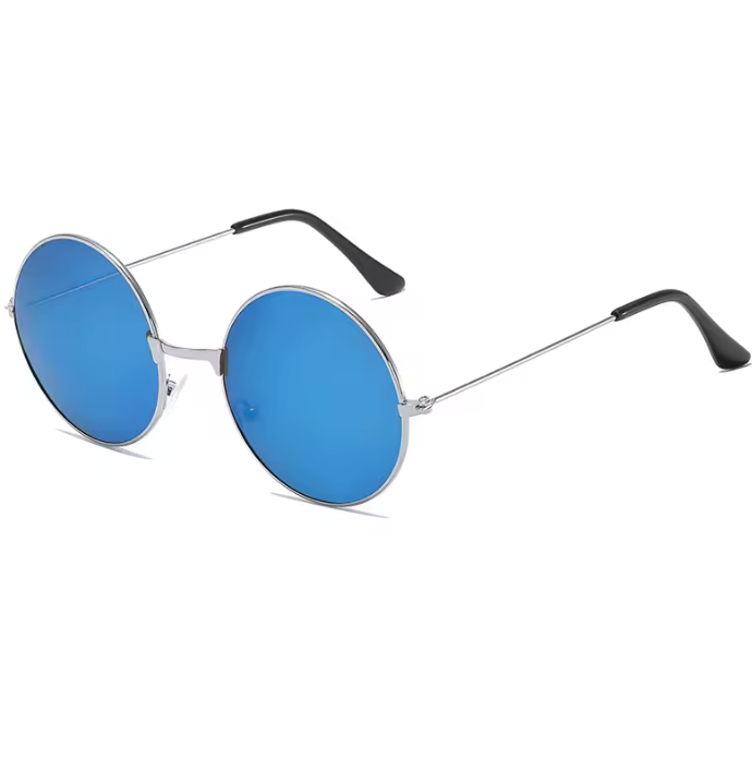 Lisbon Round Vintage Sonnenbrille Unisex – Metallrahmen Spiegelgläser