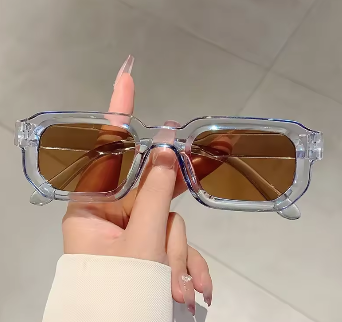 Basel Vintage Rechteck Sonnenbrille – UV400 Retro Design für Damen