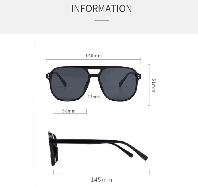 Luzern Punk Quadrat Sonnenbrille – UV400 Unisex Retro Strandbrille
