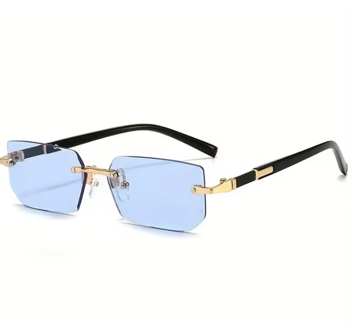 Mailand Edge Randlose Rechteck Sonnenbrille – UV400 Spiegel Damen