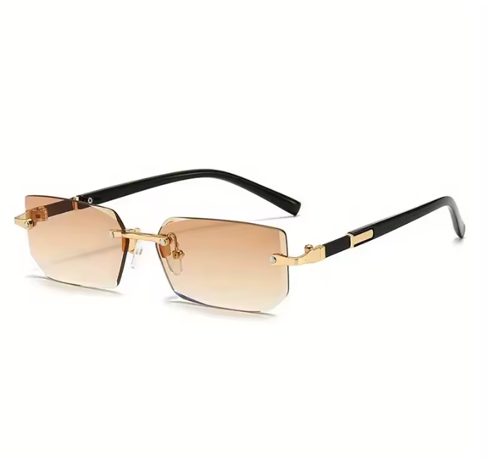 Mailand Edge Randlose Rechteck Sonnenbrille – UV400 Spiegel Damen