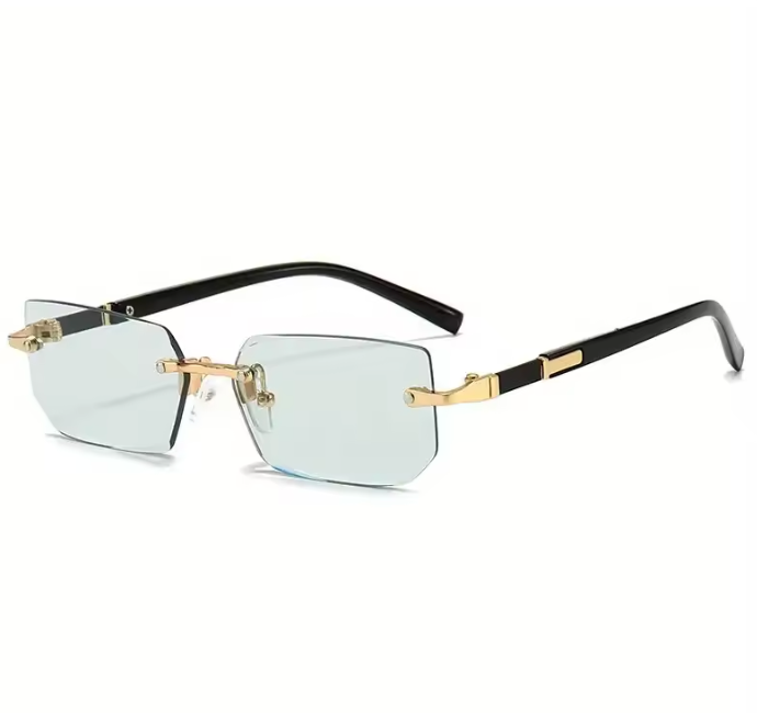 Mailand Edge Randlose Rechteck Sonnenbrille – UV400 Spiegel Damen
