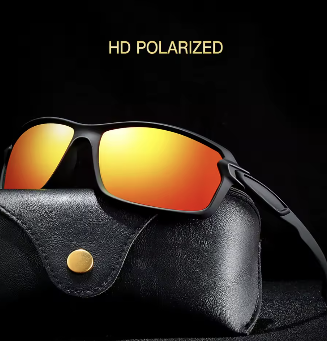 Polarisierte Sport Sonnenbrille Herren UV400 – Outdoor Radsport Angelbrille mit quadratischem Rahmen