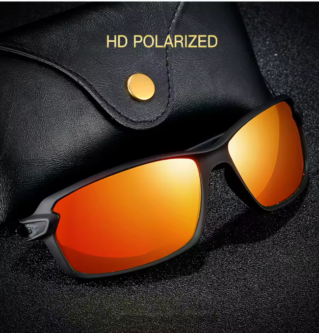 Polarisierte Sport Sonnenbrille Herren UV400 – Outdoor Radsport Angelbrille mit quadratischem Rahmen