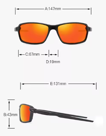 Polarisierte Sport Sonnenbrille Herren UV400 – Outdoor Radsport Angelbrille mit quadratischem Rahmen