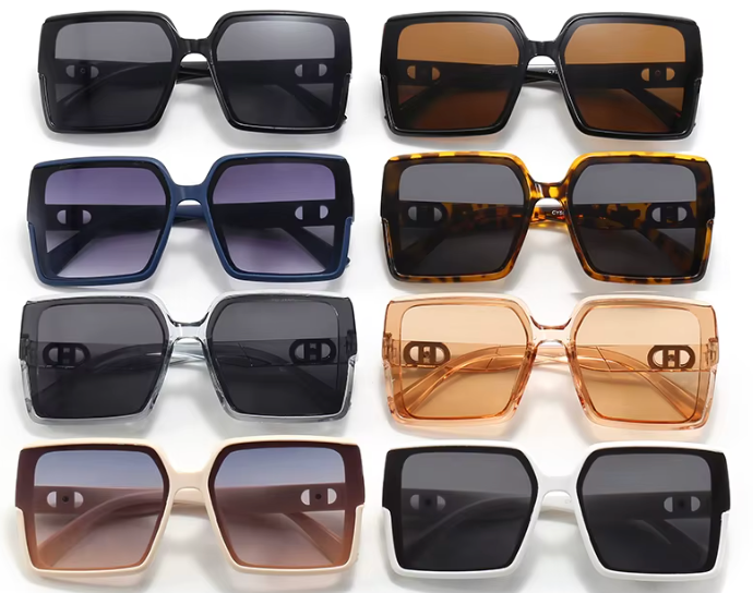 New York Oversized Rechteck Sonnenbrille Damen – UV400 66mm