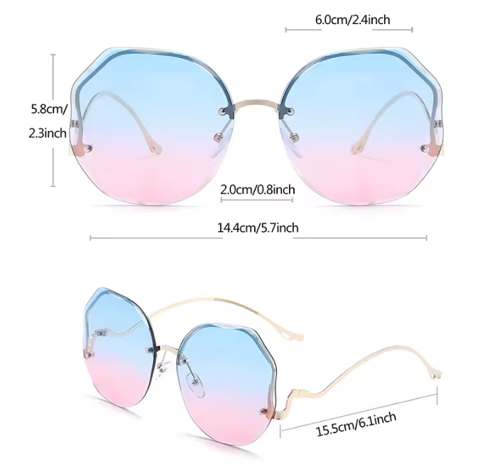 Los Angeles Oversized Square Sonnenbrille Damen – UV400 Photochrom 60mm