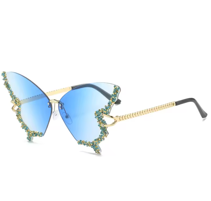 Ibiza Butterfly Sonnenbrille Damen – UV400 Strass Detail