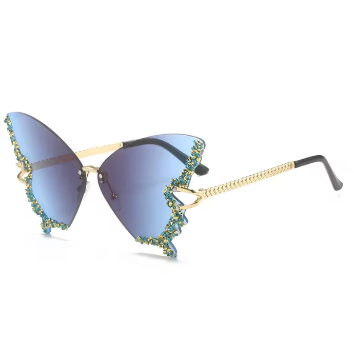 Ibiza Butterfly Sonnenbrille Damen – UV400 Strass Detail