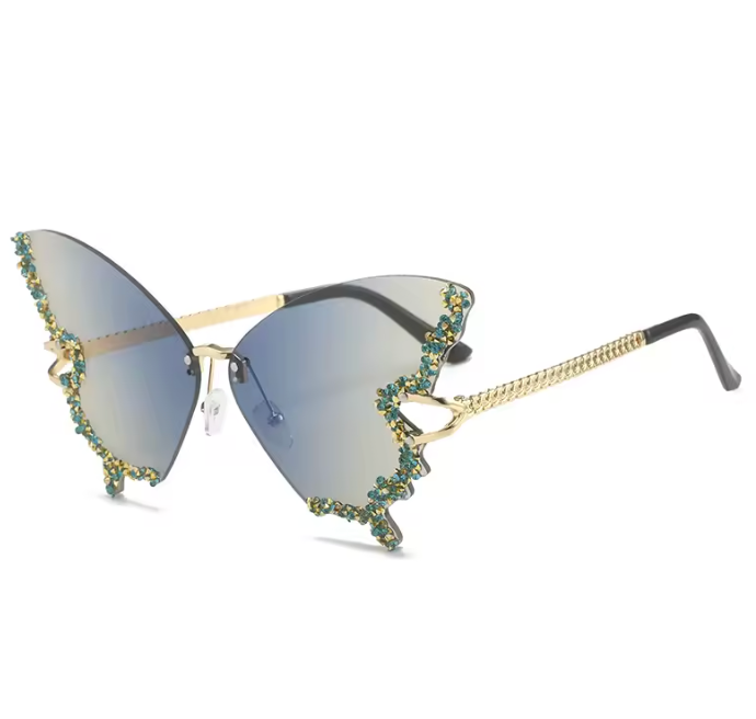 Ibiza Butterfly Sonnenbrille Damen – UV400 Strass Detail