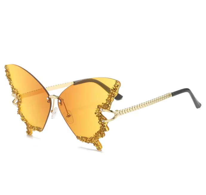 Ibiza Butterfly Sonnenbrille Damen – UV400 Strass Detail