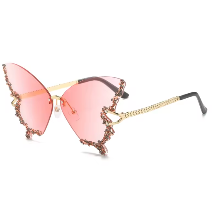 Ibiza Butterfly Sonnenbrille Damen – UV400 Strass Detail