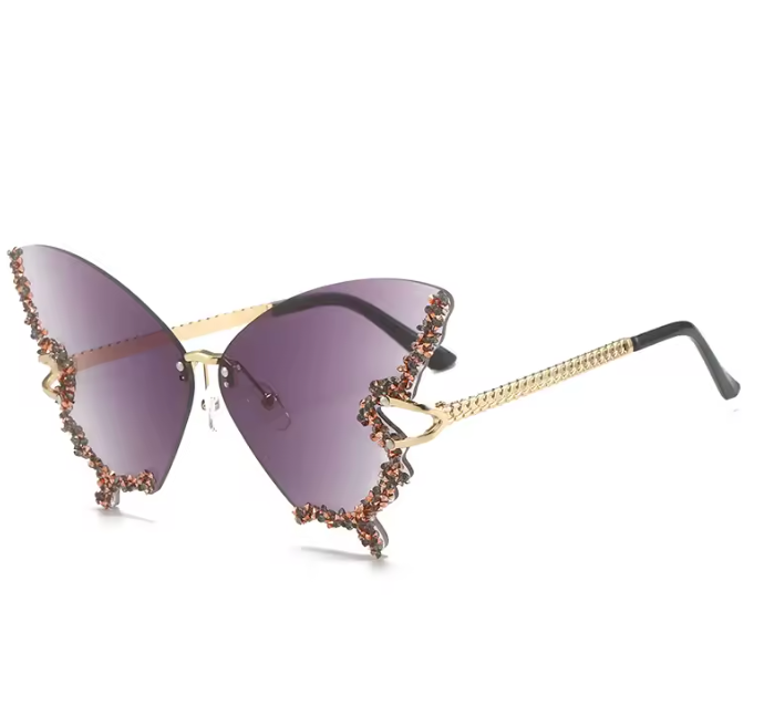 Ibiza Butterfly Sonnenbrille Damen – UV400 Strass Detail