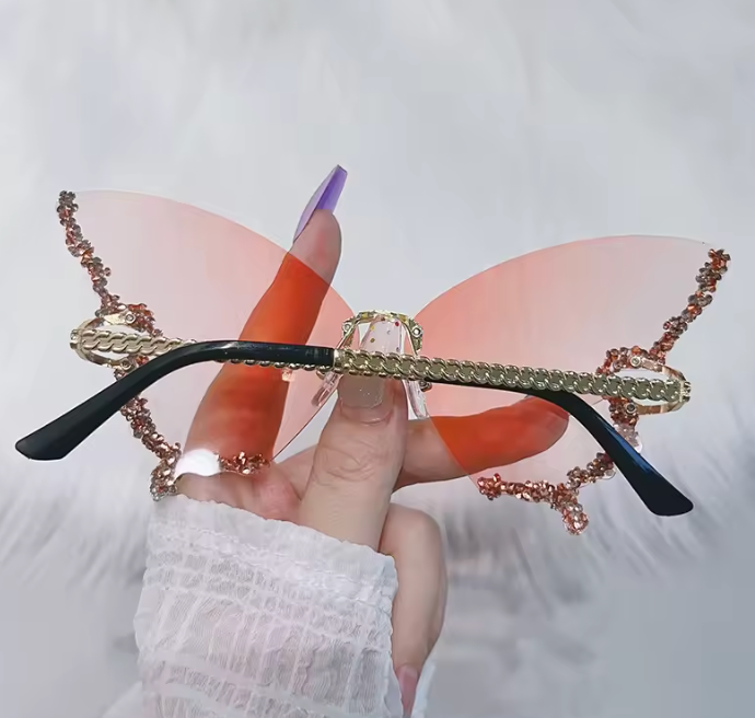 Ibiza Butterfly Sonnenbrille Damen – UV400 Strass Detail