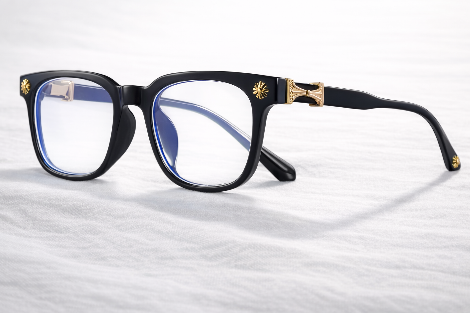 Blaulicht Filter Brille Unisex – Quadratische Computerbrille mit schwarzem Rahmen