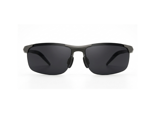 Brilleo Falcon polarisierter Sportsonnenbrille in Gunmetal-Grau, Frontansicht