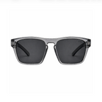 Brilleo Urban polarisierte Sonnenbrille mit transparentem Rauchgrau-Rahmen, Frontansicht
