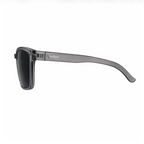 Brilleo Urban polarisierte Sonnenbrille mit transparentem Rauchgrau-Rahmen, Seitenansicht