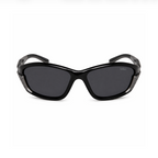 Crest polarisierte Wraparound-Sonnenbrille in Schwarz, Frontansicht